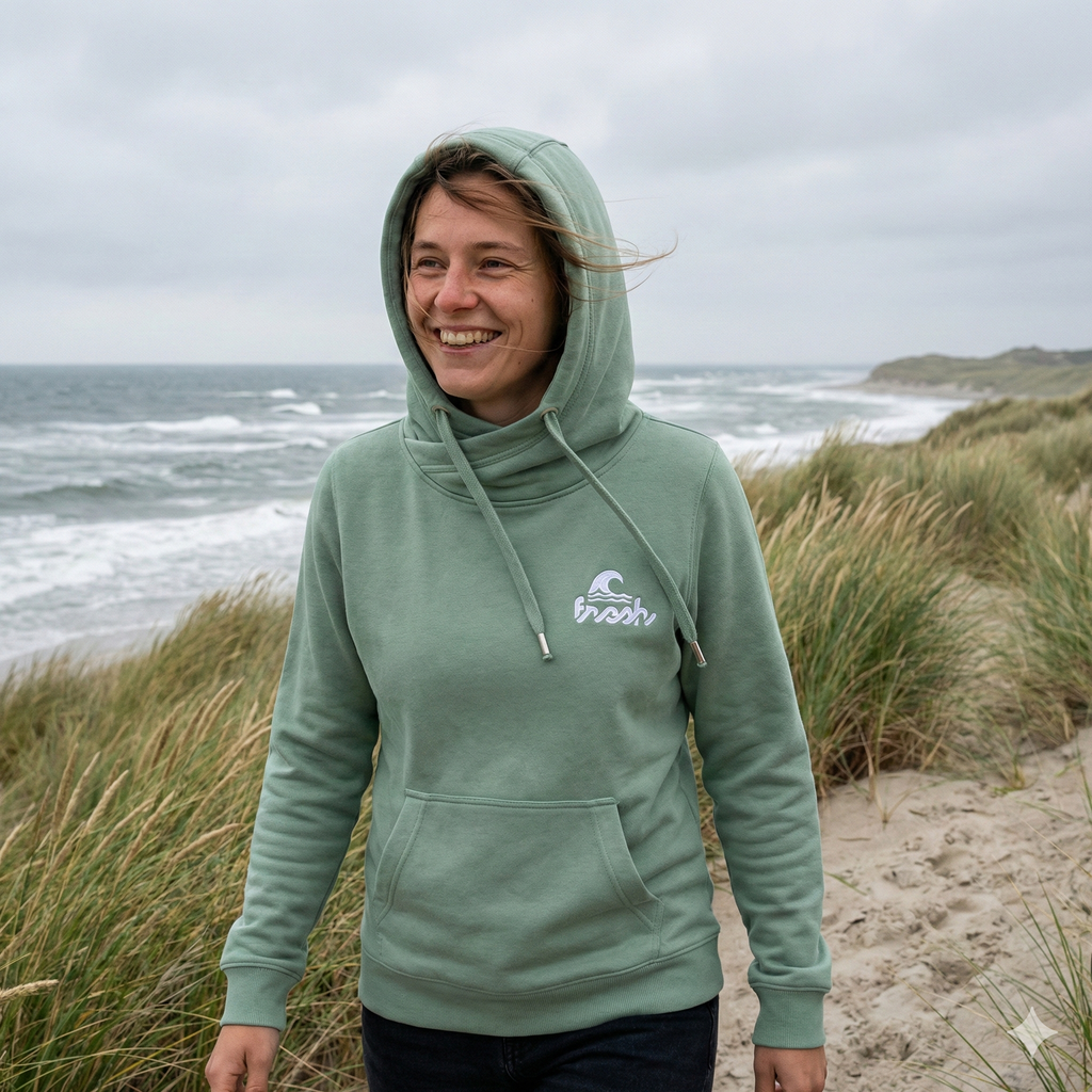 Camper Cross-Neck Hoodie - Salzwiese