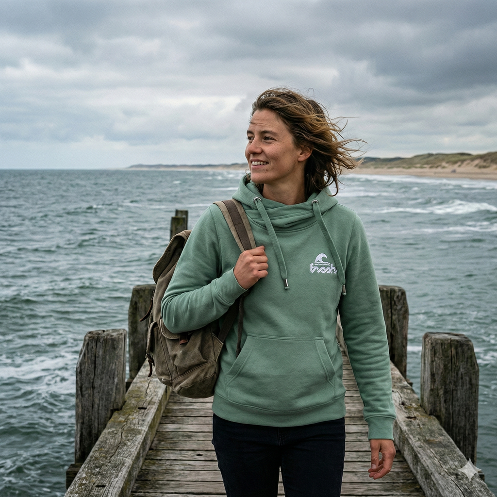 Camper Cross-Neck Hoodie - Salzwiese