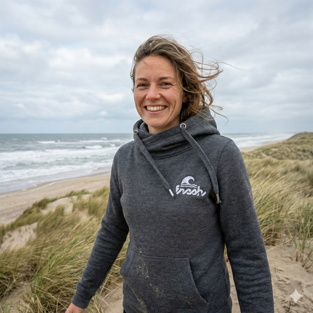Camper Cross-Neck Hoodie - Dünenrauch