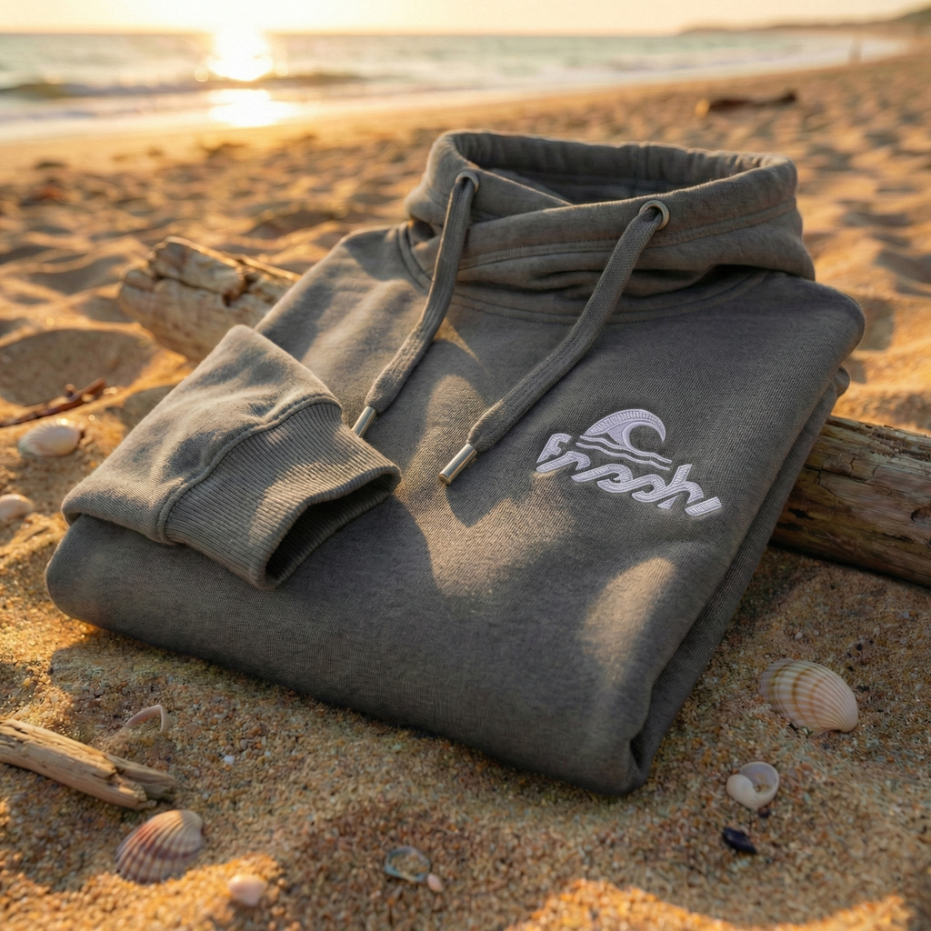 Camper Cross-Neck Hoodie - Dünenrauch