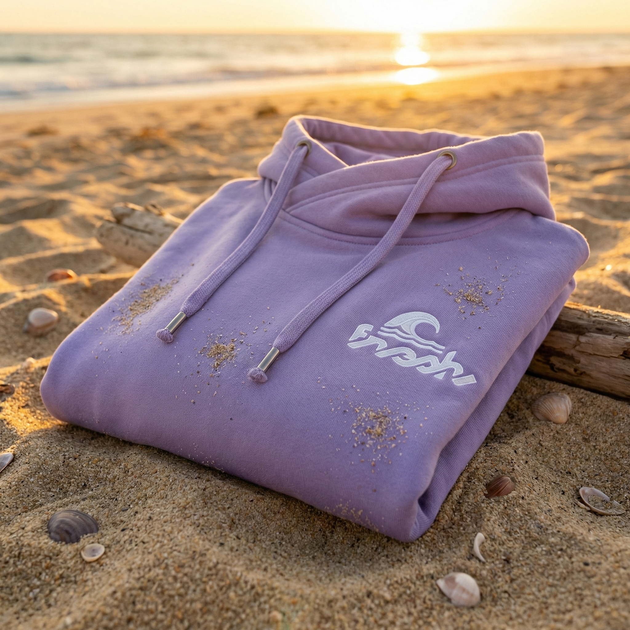 Cross-Neck Hoodie - Strandflieder