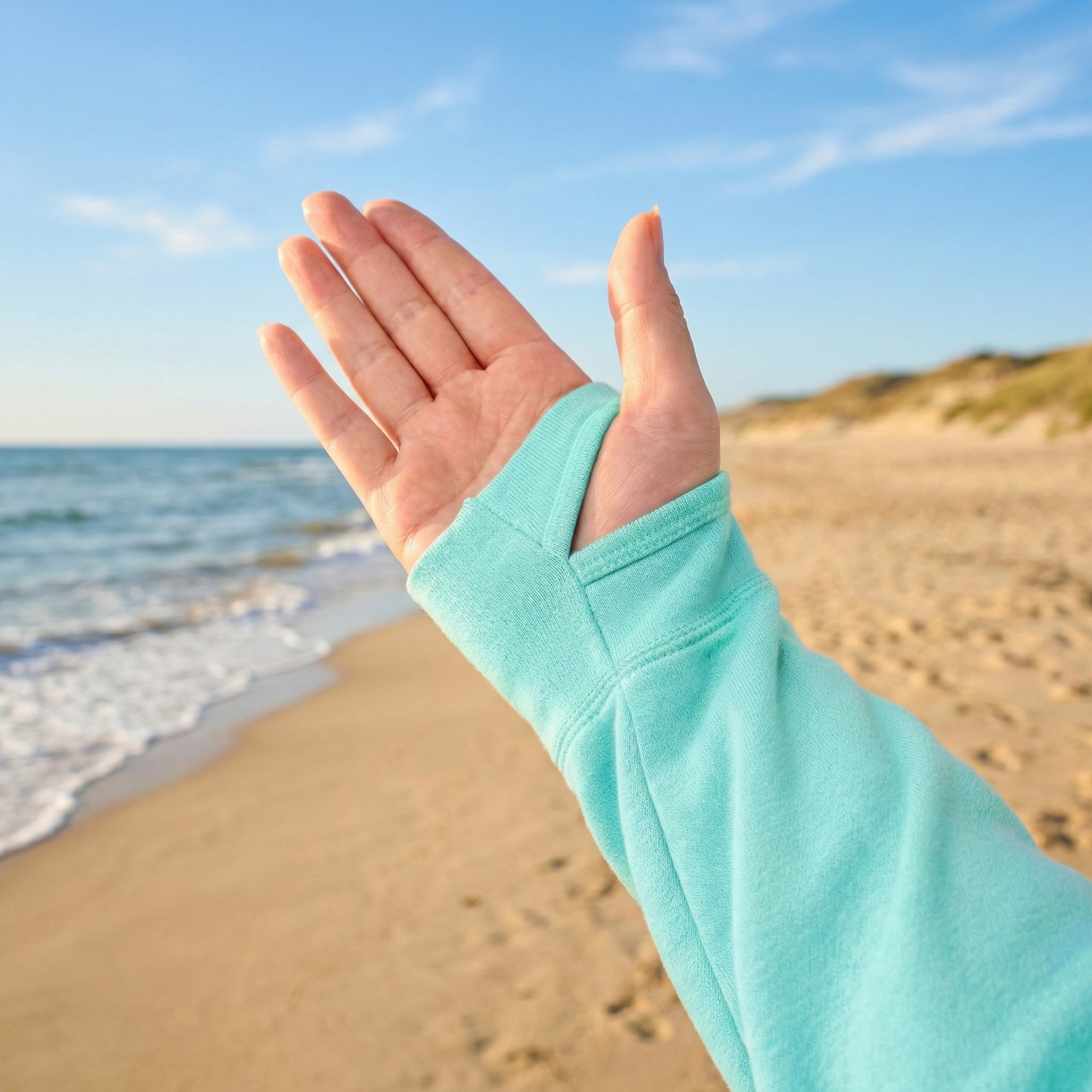 Cross-Neck Hoodie - Lagune