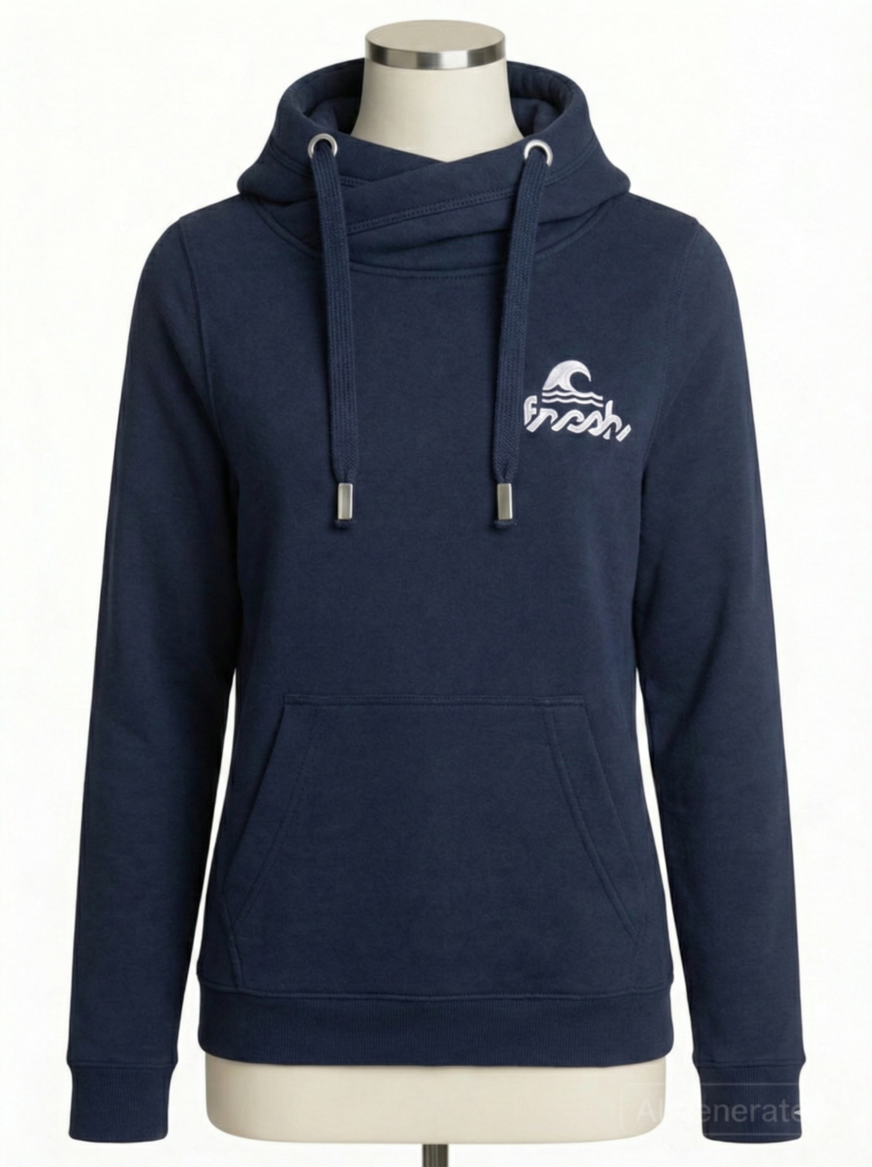 Cross-Neck Hoodie - Lotsenblau
