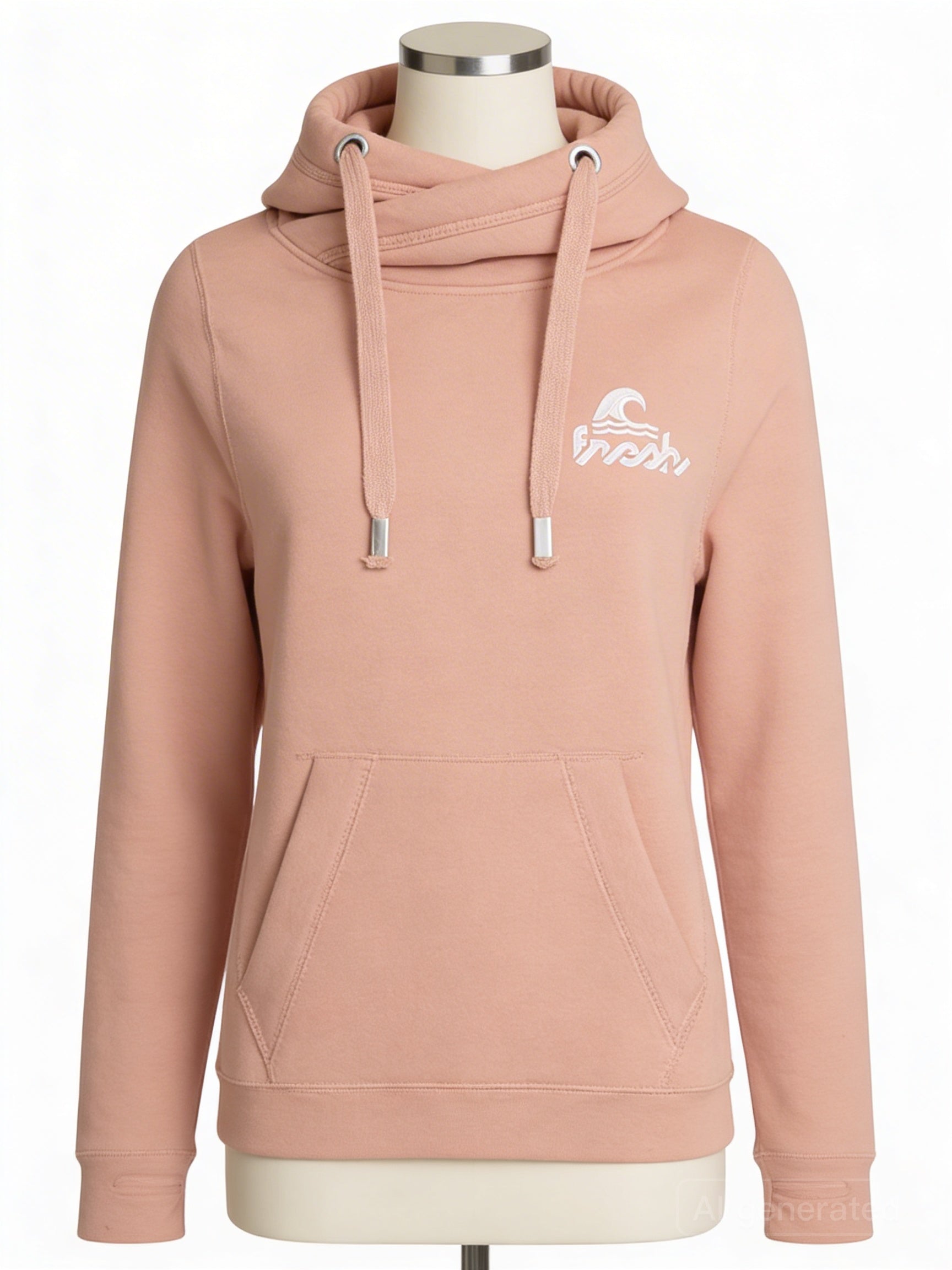 Cross-Neck Hoodie - Koralle