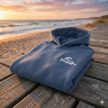 Camper Cozy Hoodie Ostseebriese – oversized Vanlife Hoodie in hellem Blaugrau