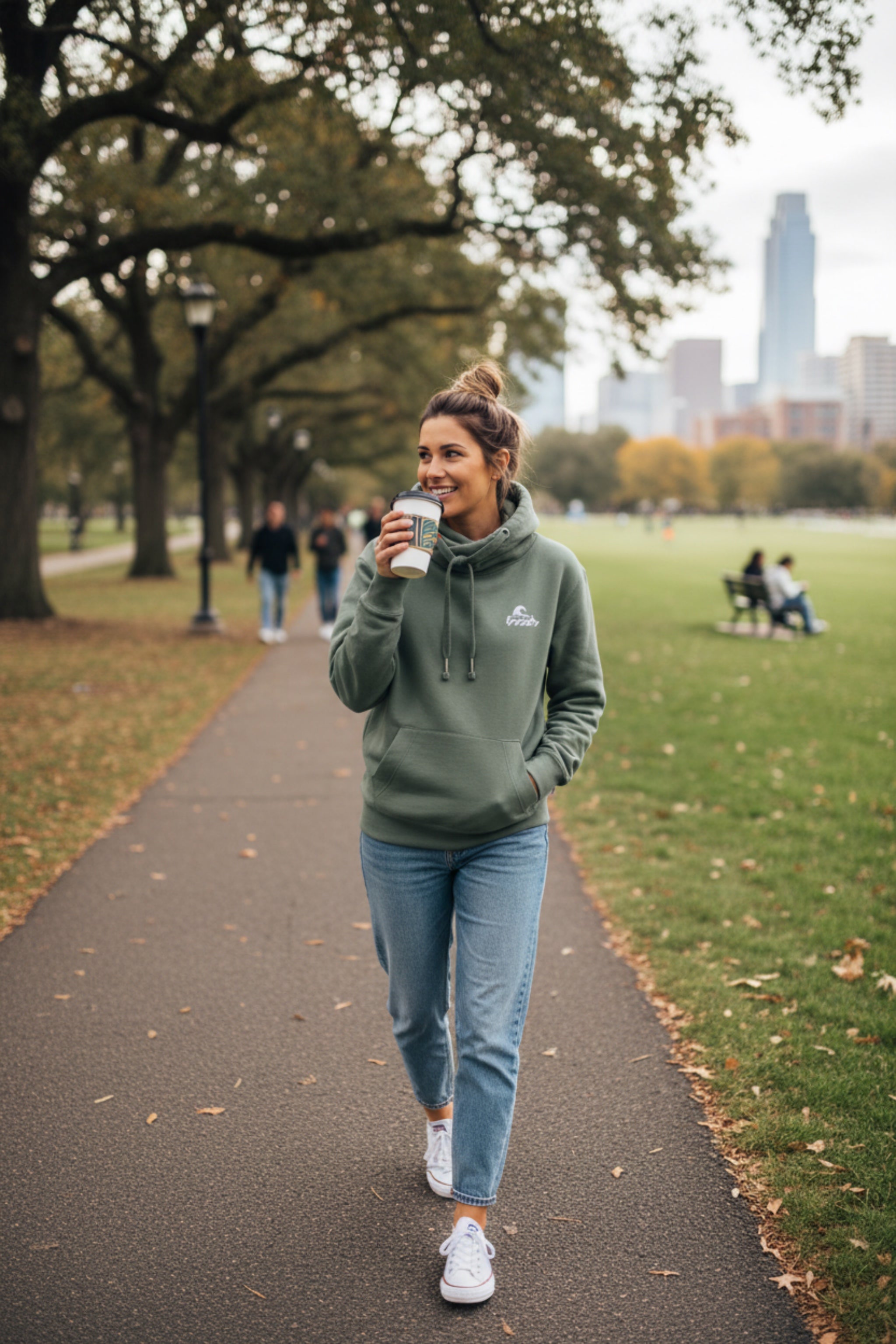 Camper Cross-Neck Hoodie - Salzwiese