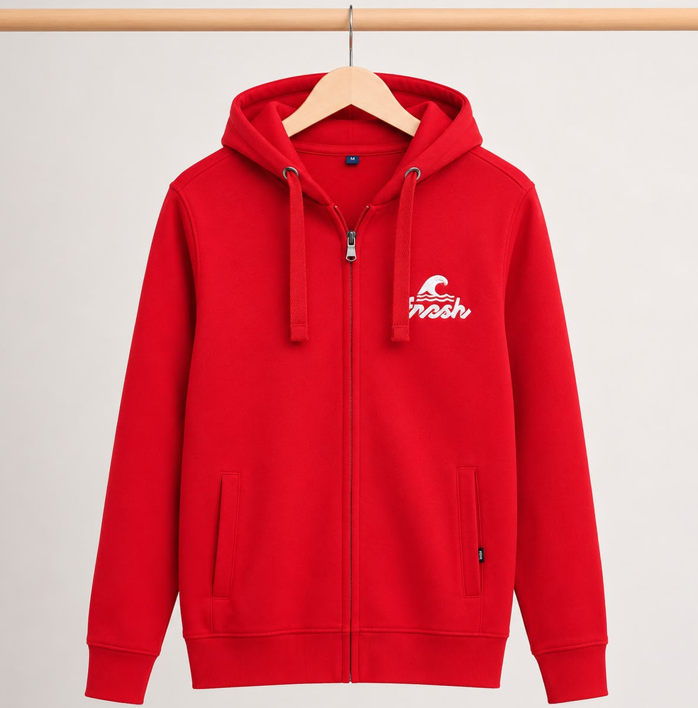 Camper-Jacke Rot Vorderansicht